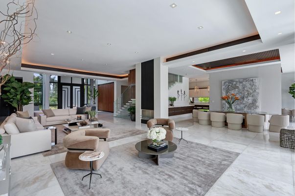 Interior, Living room, Marble, Recessed Lighting