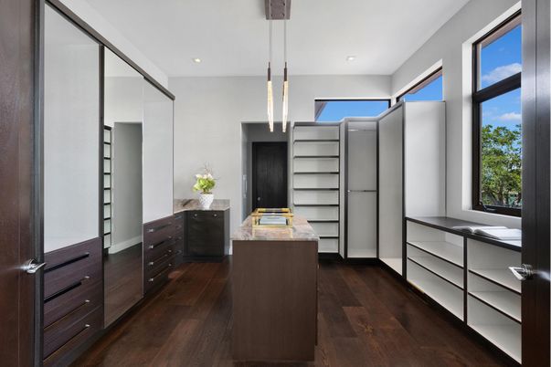 Interior, Pendant Lights, Recessed Lighting, Walk-in Closets, Wood Texture Flooring