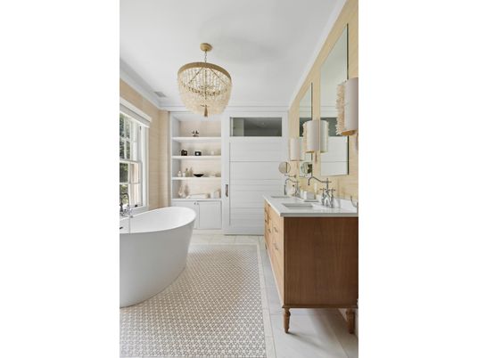 Bathroom, Chandelier, Dual Sink Vanities, Free Standing Baths, Interior