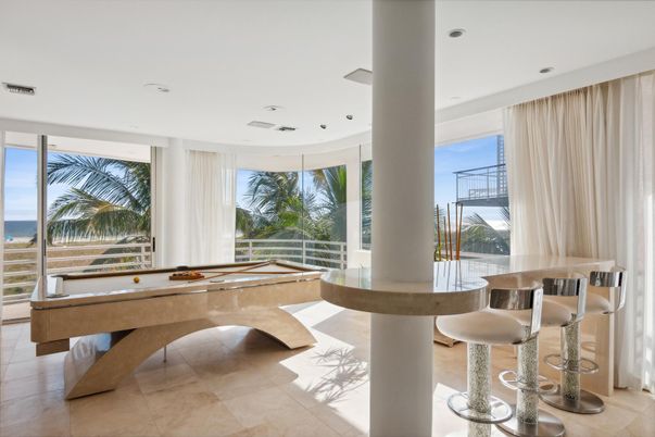 Billiard Table, Game Room, Interior, Recessed Lighting, Water