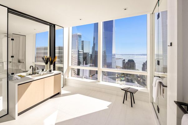 Bathroom, Glass Shower, Interior, Recessed Lighting, Water