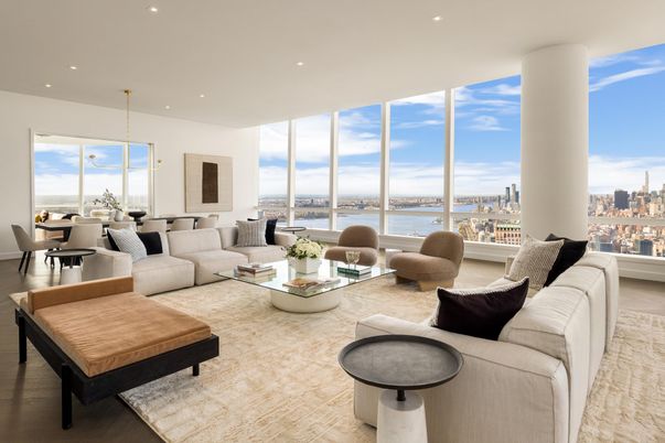 Dining room, Interior, Living room, Pendant Lights, Recessed Lighting, Water, Wood Texture Flooring