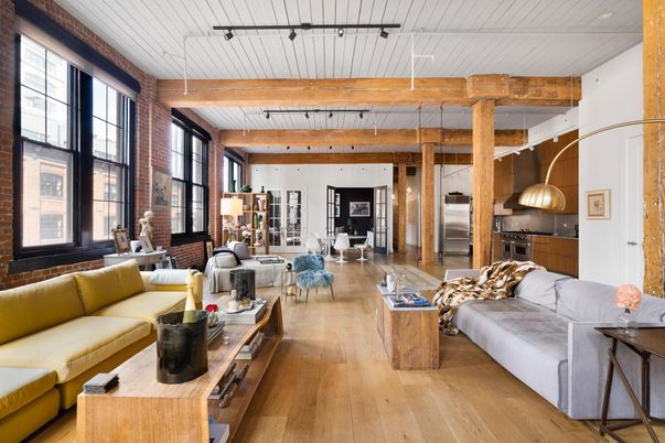 Interior, Kitchen, Living room, Stainless Steel Appliances, Stone Walls, Wooden Beams, Wood Texture Flooring