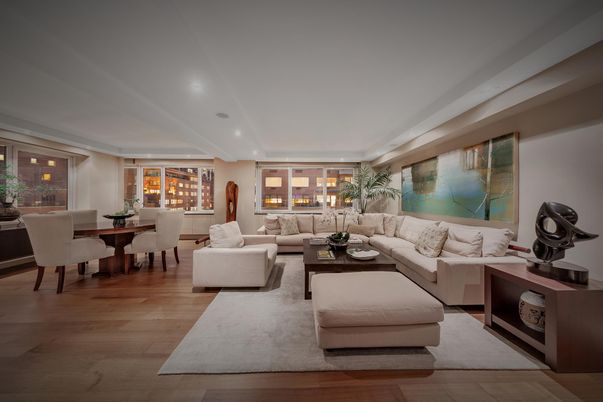 Dining room, Interior, Living room, Recessed Lighting, Wood Texture Flooring