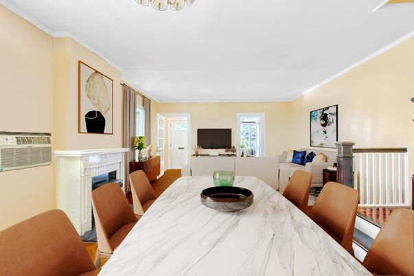 Dining room, Fireplace, Interior, Living room