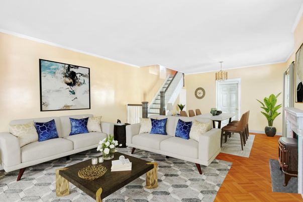 Chandelier, Dining room, Fireplace, Interior, Living room, Wood Texture Flooring