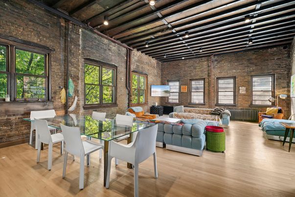 Dining room, Interior, Living room, Stone Walls, Wood Texture Flooring