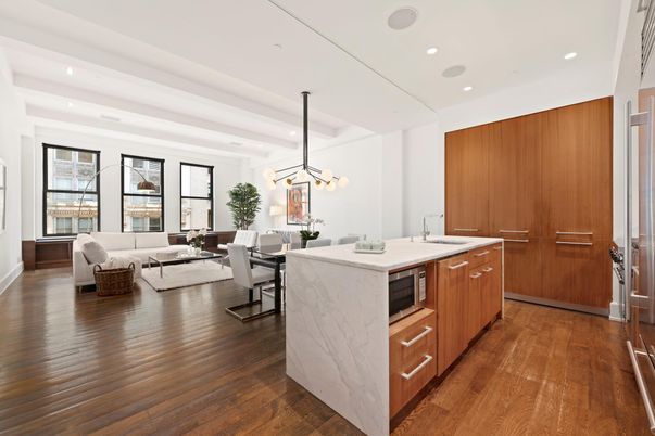 Dining room, Interior, Kitchen, Living room, Pendant Lights, Recessed Lighting, Wood Texture Flooring