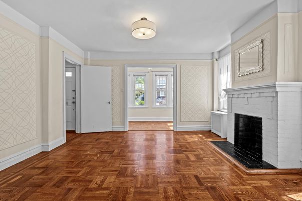 Empty room, Fireplace, Interior, Wood Texture Flooring