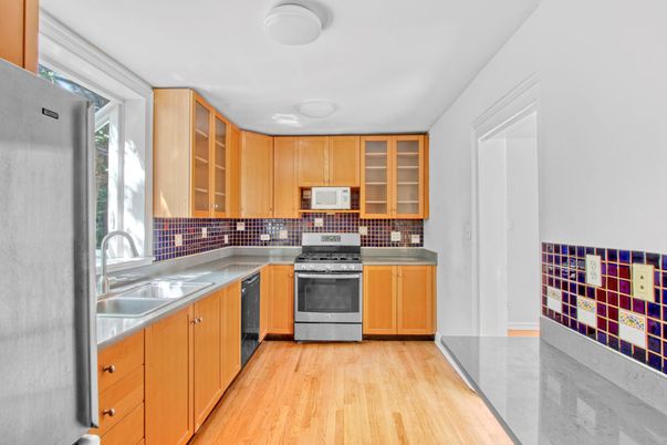 Interior, Kitchen, Stainless Steel Appliances, Wood Texture Flooring