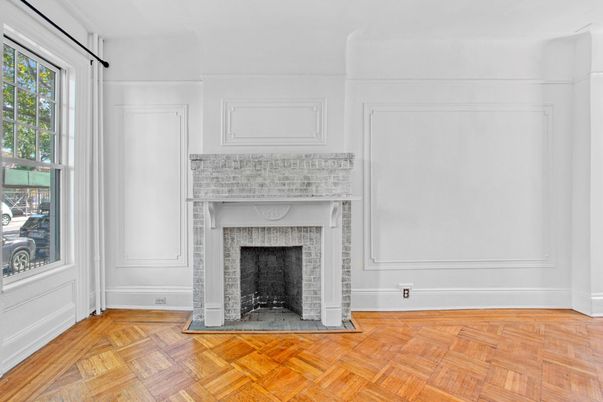 Fireplace, Interior, Wood Texture Flooring