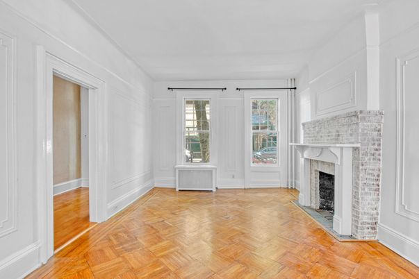 Empty room, Fireplace, Interior, Wood Texture Flooring