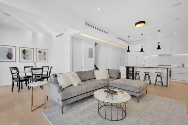 Dining room, Interior, Kitchen, Living room, Pendant Lights, Recessed Lighting, Wood Texture Flooring