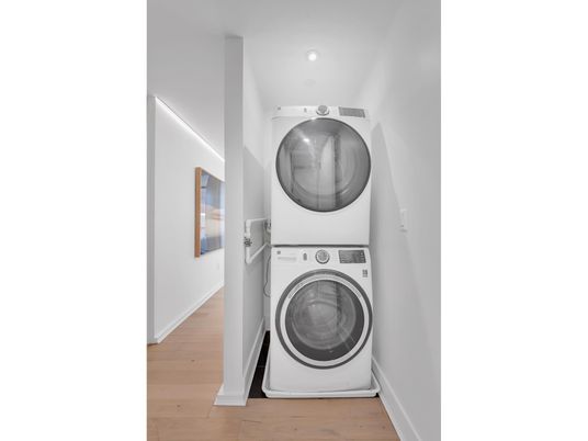 Interior, Recessed Lighting, Utility Closets, Washer, Wood Texture Flooring