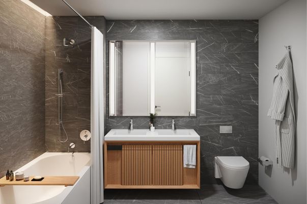 Bathroom, Interior, Marble Walls