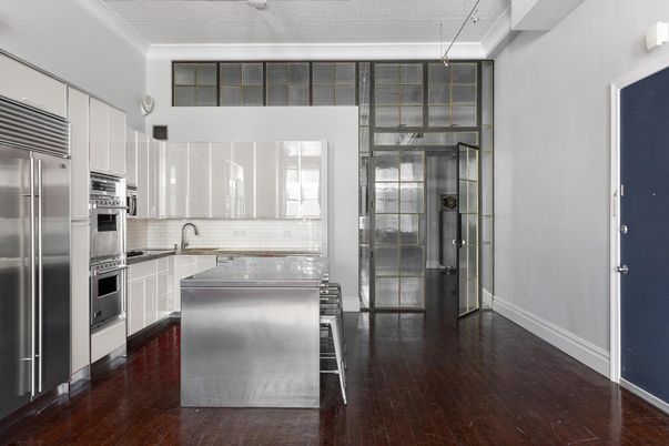 Interior, Kitchen, Stainless Steel Appliances, Wood Texture Flooring