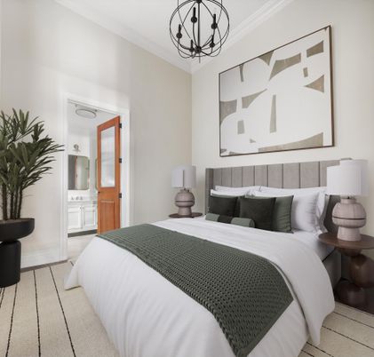 Bedroom, Chandelier, Interior