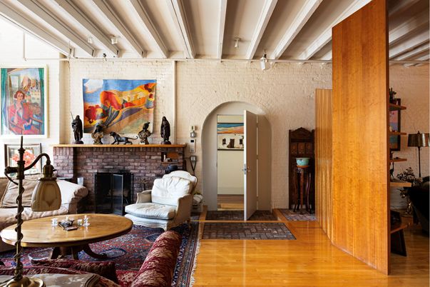 Fireplace, Interior, Living room, Stone Walls, Wood Texture Flooring
