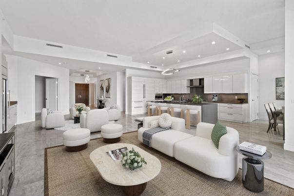 Dining room, Interior, Kitchen, Living room, Pendant Lights, Recessed Lighting, Stainless Steel Appliances