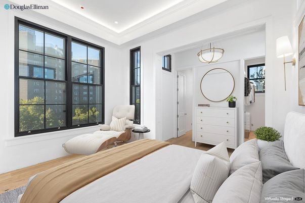Bedroom, Interior, Pendant Lights, Recessed Lighting, Wood Texture Flooring