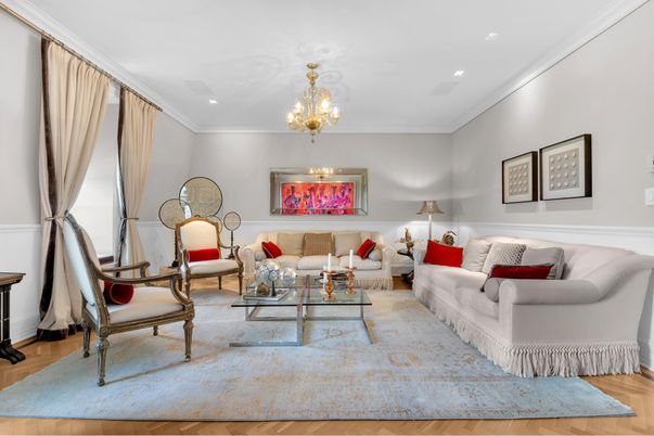 Chandelier, Interior, Living room, Recessed Lighting, Wood Texture Flooring