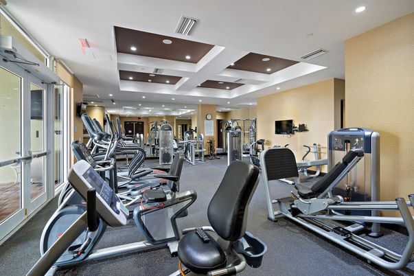 Fitness Equipment, Gym, Interior, Recessed Lighting
