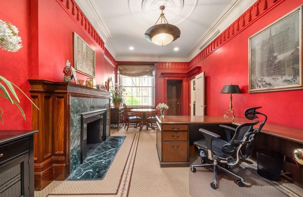 Fireplace, Home Office, Interior, Recessed Lighting