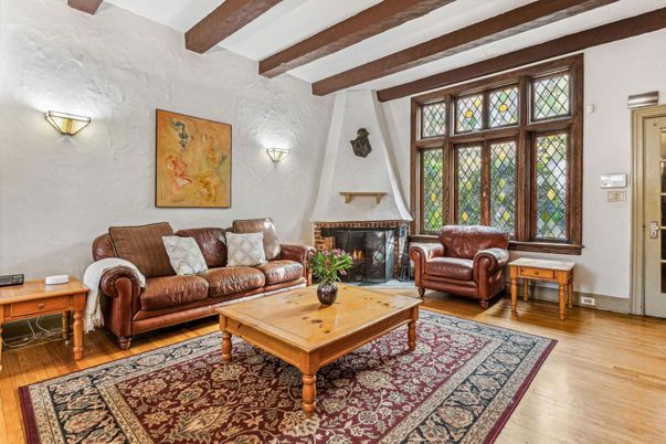 Fireplace, Interior, Living room, Wooden Beams, Wood Texture Flooring