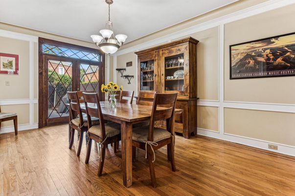 Chandelier, Dining room, Interior, Wood Texture Flooring