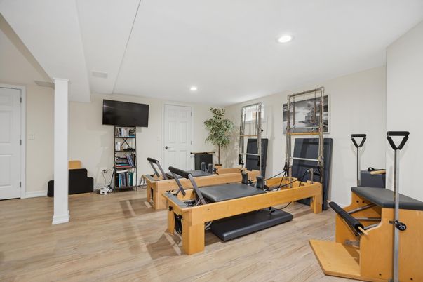 Fitness Equipment, Game Room, Interior, Recessed Lighting, Wood Texture Flooring