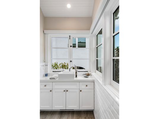 Bathroom, Interior, Recessed Lighting, Wood Texture Flooring