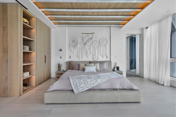 Bedroom, Interior, Wooden Beams, Wooden Ceilings, Wood Texture Flooring