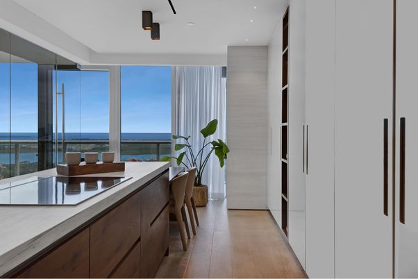 Interior, Recessed Lighting, Water, Wood Texture Flooring