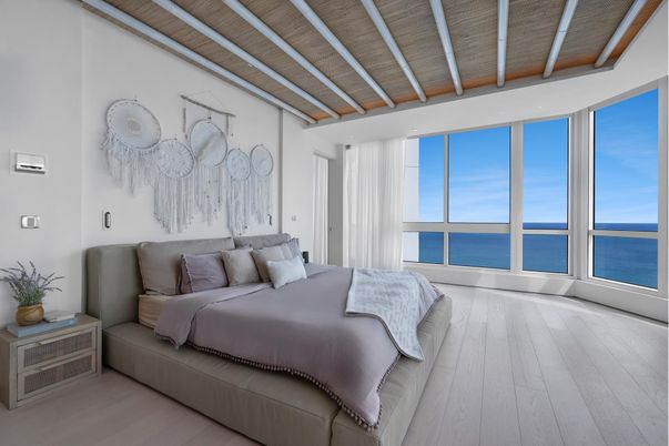 Bedroom, Interior, Water, Wooden Beams, Wooden Ceilings, Wood Texture Flooring