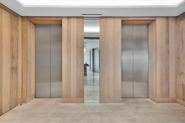 Elevator, Interior, Wooden Walls