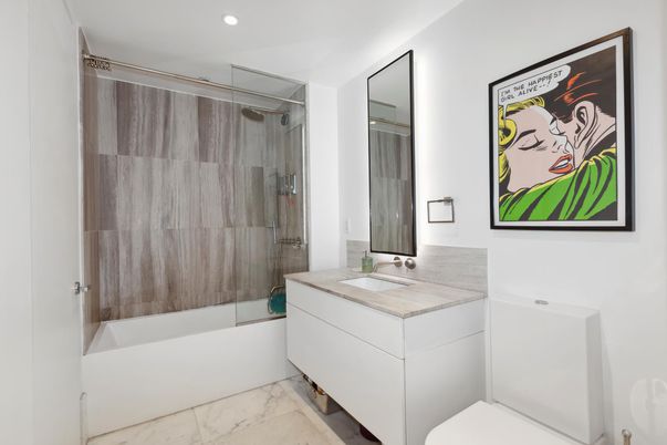 Bathroom, Glass Shower, Interior, Marble, Recessed Lighting