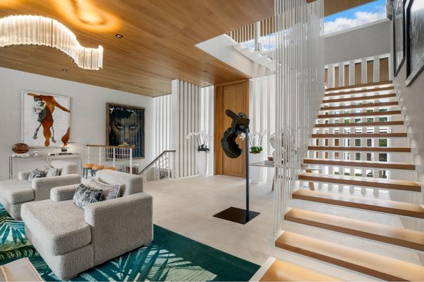 Interior, Living room, Recessed Lighting, Wooden Ceilings