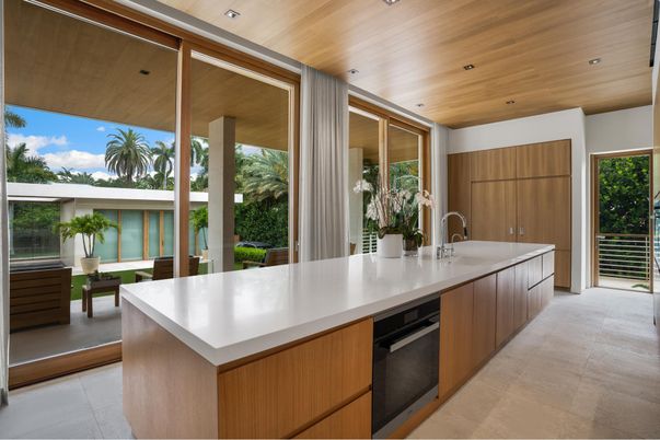 Interior, Kitchen, Recessed Lighting, Stainless Steel Appliances, Wooden Ceilings