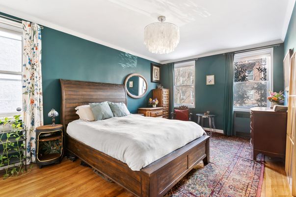 Bedroom, Chandelier, Interior, Wood Texture Flooring