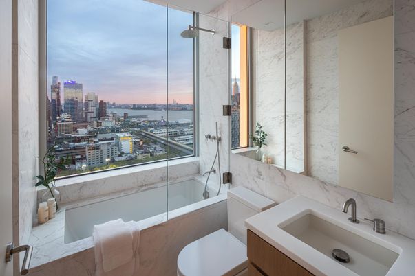 Bathroom, Glass Shower, Interior, Marble, Marble Walls, Water