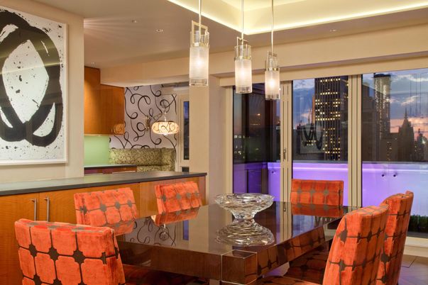 Dining room, Interior, Pendant Lights, Recessed Lighting
