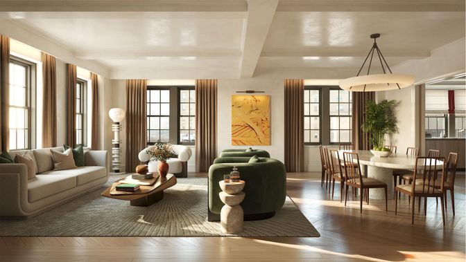 Dining room, Interior, Living room, Pendant Lights, Wood Texture Flooring