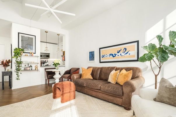 Interior, Kitchen, Living room, Pendant Lights, Stainless Steel Appliances, Wood Texture Flooring