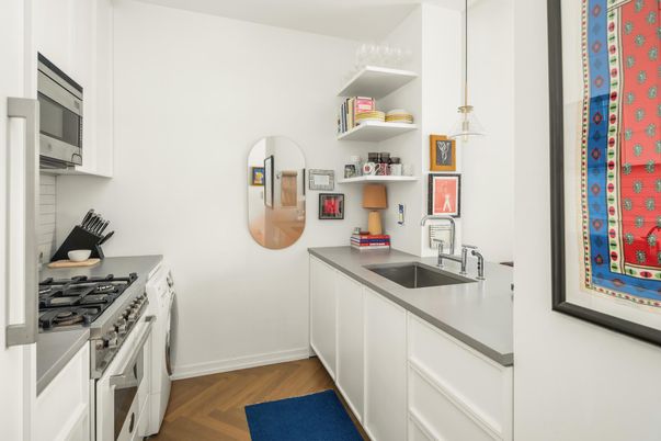 Interior, Kitchen, Pendant Lights, Wood Texture Flooring