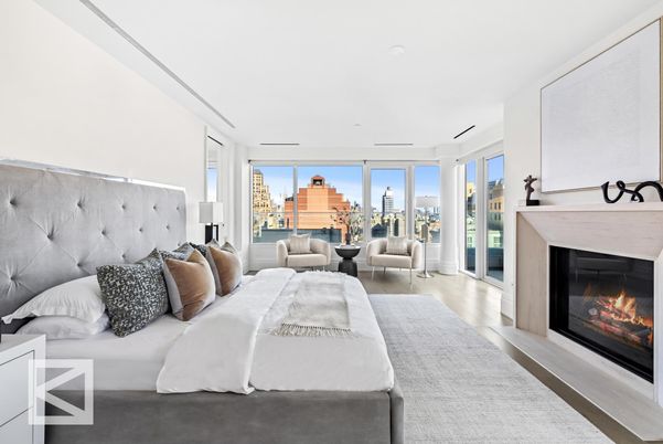 Bedroom, Fireplace, Interior, Wood Texture Flooring