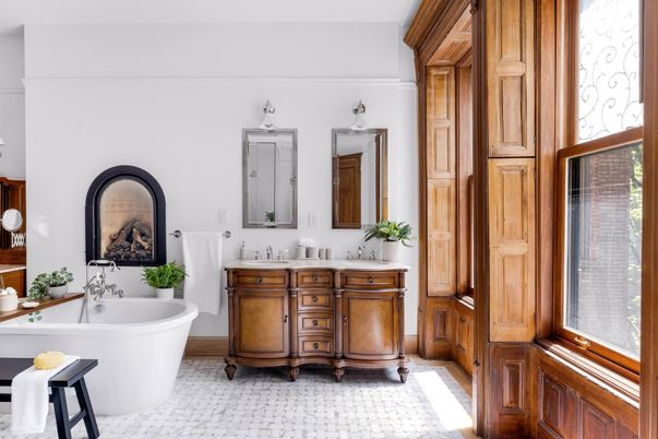 Bathroom, Dual Sink Vanities, Free Standing Baths, Interior