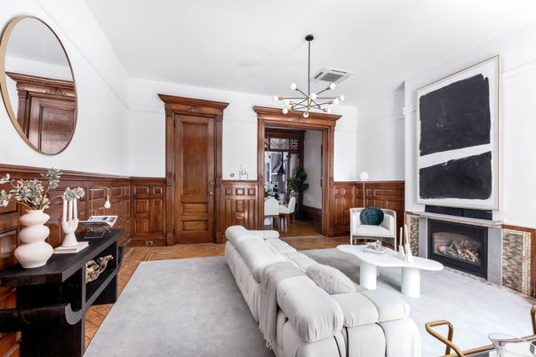 Fireplace, Interior, Living room, Pendant Lights