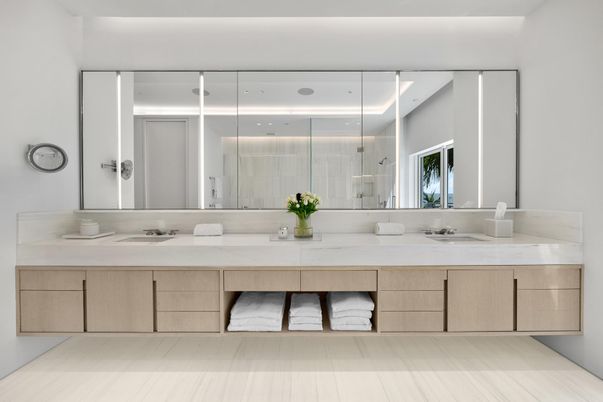 Bathroom, Dual Sink Vanities, Glass Shower, Interior