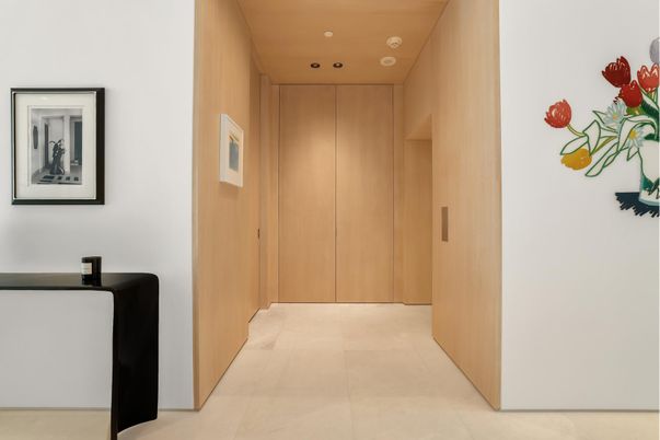 Elevator, Interior, Recessed Lighting, Wooden Walls
