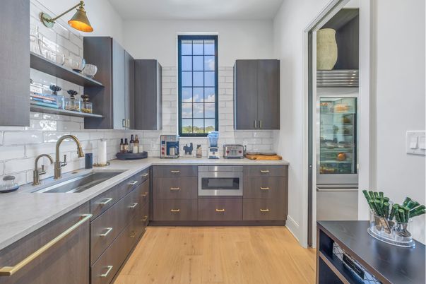 Interior, Kitchen, Stainless Steel Appliances, Wood Texture Flooring